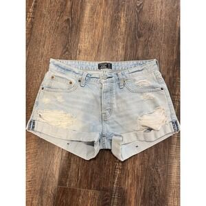 Abercrombie & Fitch Women's Denim Cut-Off Shorts Low Rise Distressed Size 26/2